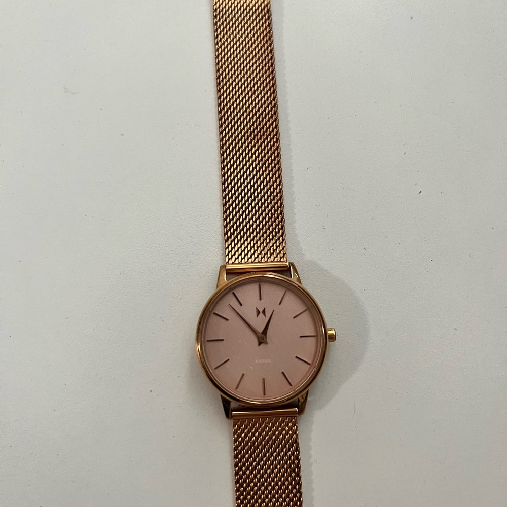MVMT Rose Gold Watch with Mesh Strap
